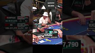 Unfortunate Flop For Rampage ♤ livepoker Poker Holdem TexasHoldem [upl. by Nolyd]