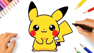 HOW TO DRAW PIKACHU KAWAII EASY ⚡ [upl. by Aelegna519]