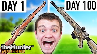 Day 1 VS Day 100 Weapons in Hunter Call of the WIld [upl. by Eliades537]