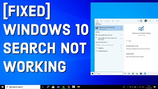 How to Fix Windows 10 Search Not Working [upl. by Annairdua]