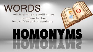 Homonyms Learn Homonyms with sample sentences Confusing words English lesson made easy [upl. by Neerbas291]