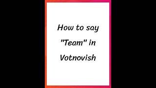 How to say quotTeamquot in Votnovish [upl. by Norreg]