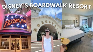 DISNEY WORLD VLOG — Checking into Disney’s Boardwalk resort room tour Flying Fish amp Jelly Rolls [upl. by Lorusso]