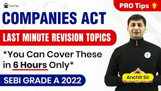 Prepare Companies Law in Just 2 Days  Companies Law for SEBI Grade A 2022 Exam  SEBI Grade A 2022 [upl. by Jyoti]