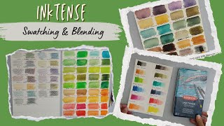 Inktense Swatching Blending 12 colours to make a whole new colour palette Derwent Inktense [upl. by Magavern]