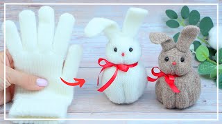 Новая идея из перчатки 🧤 Как сделать милого Зайчика 🐇 Весенние поделки 💛 Cute Bunny making DIY [upl. by Graybill]