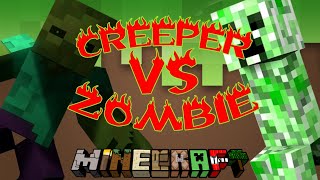 ♫ Creeper VS Zombie  Rap Battle MineCraft Animation Music Video [upl. by Solakcin]