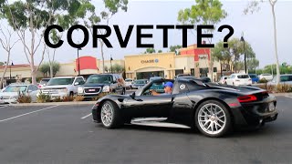 Woman Mistakes Porsche 918 Spyder for Corvette [upl. by Zetneuq]