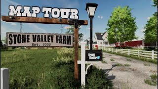 “STONE VALLEY 22” FS22 MAP TOUR NEW MOD MAP  Farming Simulator 22 Review PS5 [upl. by Rednas]