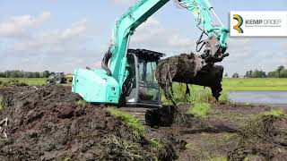 Kobelco SK75SR7 voor Van Vliet Waarder BV [upl. by Prudy415]