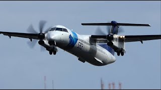 Witness the DASH 8400 in the Sun Rain and Wind at Lajes Terceira island Azores [upl. by Quartet]