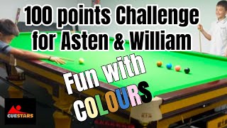 ASTEN amp WILLIAM DO 100 POINTS CHALLENGE  Asten Sahota and William Thomson enjoy Fun with Colours 😁 [upl. by Salamone]