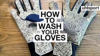 uhlsport  HOW TO WASH YOUR GLOVES [upl. by Notsehc]