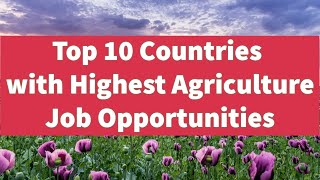 Top 10 Countries With Highest  Best Agriculture job amp Scholarship Opportunities [upl. by Dehnel]