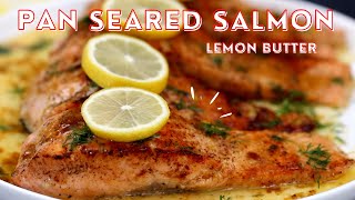 Lemon Butter Pan Seared Salmon Dinner Recipes [upl. by Jeritah]