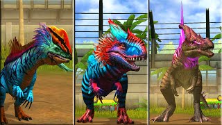 ALL HYBRID CARNIVORES UNLOCKED LEVEL 40  JURASSIC WORLD THE GAME [upl. by Ynoffit796]