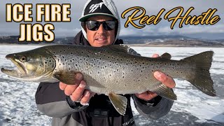 NONSTOP ACTION  Ice Fishing ANTERO RESERVOIR for Large BROWN TROUT and SPLAKE using ICE FIRE JIGS [upl. by Ynohtnanhoj]