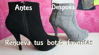 Forra tus botas viejas con mezclilla y renuévalas DIY [upl. by Ecnerwaled802]