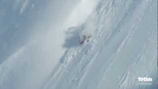 Skier cartwheels down INSANE AK spine wall [upl. by Gnahk387]