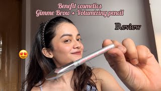 GIMME BROW VOLUMIZING PENCIL REVIEW 😍✨ Benefit cosmetics  Rucha Pingale [upl. by Odele499]