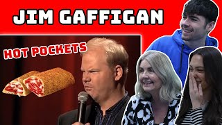 BRITISH FAMILY REACTS  Jim Gaffigan  Hot Pockets [upl. by Enelrac]