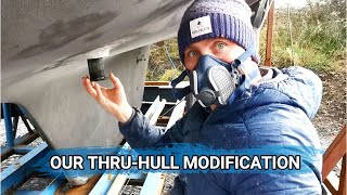 Albin Vega Sailboat ThruHull Modification Airmar DST 810 Installation part 2 Ep 30 [upl. by Aicenaj880]