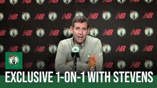 EXCLUSIVE INTERVIEW Brad Stevens on Juhann Begarin adding to the roster amp a Jaylen Brown update [upl. by Nedac]