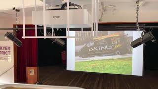 Epson EBL610U Projector and Motorised Screen Installation in a school hall by AVP Education [upl. by Ytisahcal]