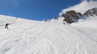 Would you call this a BLUE run  my 10 year old son was amazed Tignes Apr 2023 [upl. by Arocet]