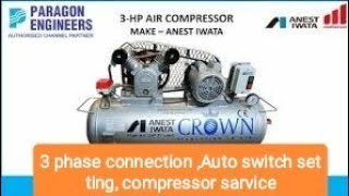 Air Compressor Auto Cut Setting  Air Compressor Auto Cut Connection 3 Phase  Compressor Sarvice [upl. by Medardas537]