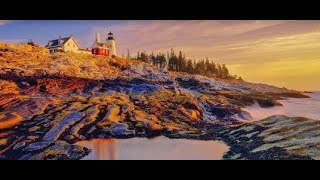 Pemaquid Point Lighthouse at sunrise via FPV Drone in beautiful Bristol Maine [upl. by Illona]