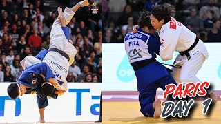 Paris Judo GS 2024  DAY 1 Highlights  Maruyama vs Basile Deguchi and more [upl. by Tacita]