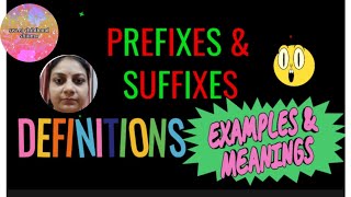 prefix and suffix Examples and their Meaningssuffix prefixes english grammar clearpronunciation [upl. by Wolfie]