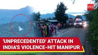 India Violence Manipur Militants Launch Big Attack With Armed Drones RPGs In Imphal West  Watch [upl. by Haveman]