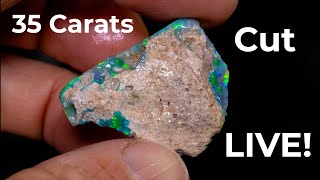 35 carats of seam opal cut LIVE with you [upl. by Aneelak452]