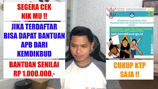 BANTUAN APB PEMERINTAH  LANGSUNG DAPAT 1 JUTAORANG JIKA TERDAFTAR  CUKUP NIK KTP  CEK SEGERA [upl. by Maryl]