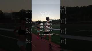 Evan Crushes 4 x 1Mile at 10K Race Pace marathon running marathontraining [upl. by Aelyk]