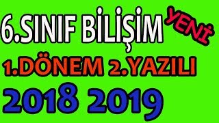 6Sınıf Bilişim Yazılısı 1Dönem 2Yazılısı ÇÖZÜMLÜ [upl. by Swanhilda]