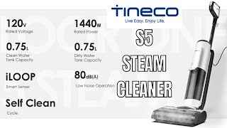 Tineco FLOOR ONE S5 Steam Cleaner Wet Dry Vacuum Allinone  Floor Cleaner  Smart Steam Mop [upl. by Euqor]