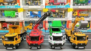 Collection Diecast of Dump Truck Fire Truck Garbage Truck Excavator [upl. by Assir]