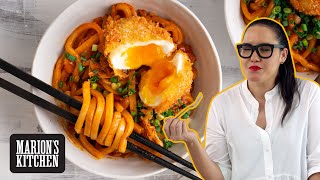 Crispy Egg Bacon amp Kimchi Noodles  Marions Kitchen [upl. by Michella]