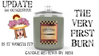 160 OUNCE CANDLE FIRST BURN Candleberry Marshmallow amp Embers 125gallon 4wick [upl. by Aetnahs]