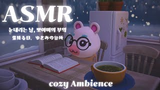 모동숲 ASMR 🐹🎧ㅣ눈내리는 날🌨️ 뽀야미의 부엌ㅣ1hourㅣACNHㅣBGMㅣ오르골 [upl. by Ettesil]