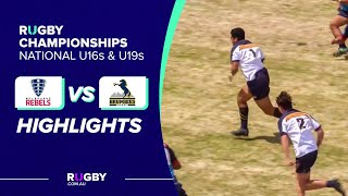 U16s Rebels v Brumbies Highlights  National Rugby Championship Round 4 [upl. by Nymsaj150]