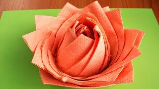 How to make an easy rose from paper napkins Table decoration ideas for parties [upl. by Hanima]