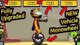 Hill Climb Racing 2 New Vehicle MONOWHEEL Fully Upgraded [upl. by Siravaj]