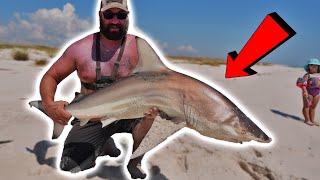 SURF FISHING a Secret Gulf Shores Beach for BIG SHARKS [upl. by Airehs]