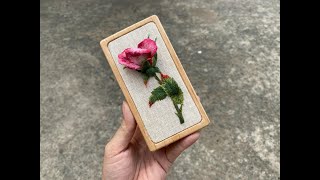 How to Finish a Hand Embroidered Jewelry Box l Cách hoàn thiện một chiếc hộp đựng nữ trang thêu tay [upl. by Anyk]