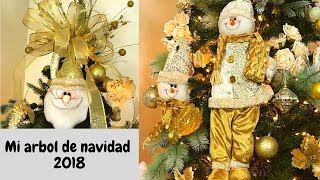 DECORACION ARBOL DE NAVIDAD DORADO  CHRISTMAS TREE DECOR [upl. by Henryetta133]