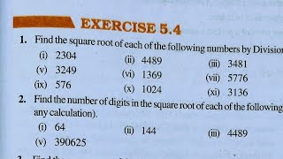 Class 8th maths l Exercise 54 l Chapter 5 l NCERT l Cbse l Solution l Square and square roots [upl. by Nylrahc525]